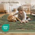 thumbnail image 4 of ODIKA 5'x7' Washable Area Rug Vintage Print Fish Frame Cabin Forest Border Wildlife Fishing Flowing Dynamic for Dining Room, Under Table, Home Office, Non-Slip Chair-Friendly, 4 of 7