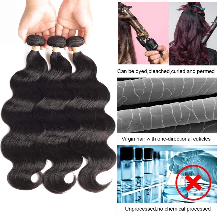 4 Bundle Body Wave Human Hair Extensions 16-22 Inches 100% Brazilian Brazilian Virgin Hair Extensions 4 Bundles Body Wave 16-22 Inch main image 4