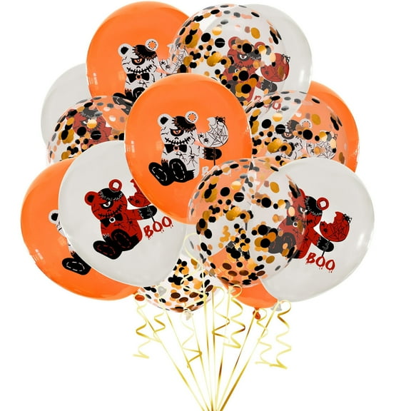 Halloween Balloons Set, 15Pcs 12inch Scary Bloody Confetti Latex Balloon Halloween Balloon for Celebration Party Bar Anniversary Graduation Decoration