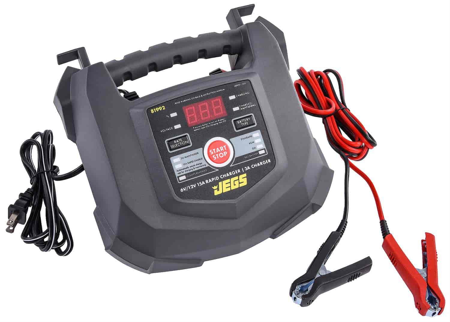 JEGS 81992 Rapid Battery Charger Automotive & Marine Use Battery Types