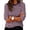 A492 Purple, variant on T-Shirt for Women Crewneck Long Sleeve Casual Relaxed Fit Striped Print Soft Breathable Lightweight Spring Fall Daily Streetwear Basic Top
