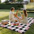 thumbnail image 4 of Valentine's Day Outdoor Rug for Patio/Deck/Porch, Non-Slip Large Area Rug 6 x 9 Ft, Pink Bows Shining Stars Farmhouse Plaid Indoor Outdoor Rugs Washable Area Rugs, Camping Rug Carpet Runner, 4 of 8