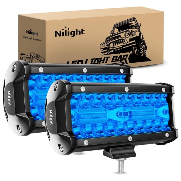 Lámpara LED Nilight, 16,5 cm, triple fila azul, 2 unidades, 120 W, 12 V