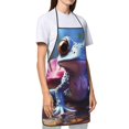 thumbnail image 3 of Bingfone Colorful Frog Among Flowers for Tie-up Apron, Unisex Waterproof and Stain-Resistant Bib Apron for Kitchen Garden Painting, 3 of 7