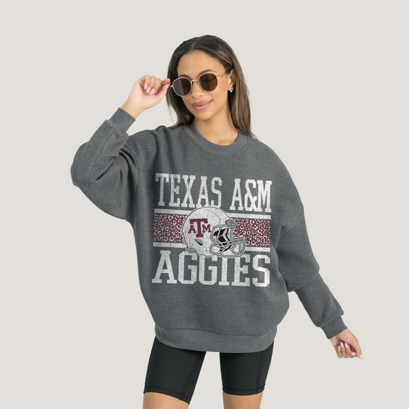 Women's Gameday Couture Charcoal Texas A&M Aggies Premium Fleece Pullover Sweatshirt