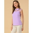 thumbnail image 4 of INSPIRE CHIC Blouse à Col à Manches Courtes pour Femmes Peter Pan Violet G, 4 of 6