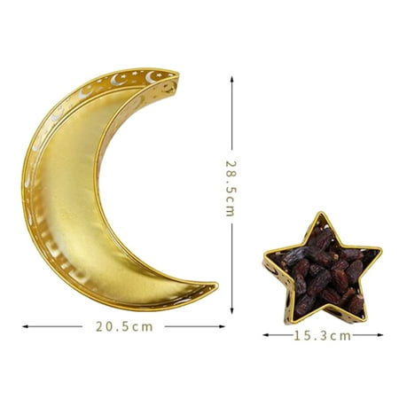 

Taluosi Serving Tray Delicate Moon Star Shape Iron Tableware Dessert Party Storage Container for Home