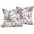 thumbnail image 7 of Purple Cream Flowers Pillow Covers 20x20 Inch 2 Packs Morden Purple Floral Throw Pillow Cover Spring/Summer Chinoiserie Decorative Cushion Cover for Patio Furniture Sofa Bedroom Indoor/Outdoor Party, 7 of 7