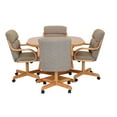 thumbnail image 5 of Caster Chair Company 5-Piece 42x42 Caster Dining Set Wood Edge Laminate Table Top & Pewter Chairs, 5 of 14