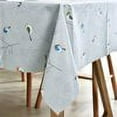 thumbnail image 2 of LOHASCASA Vinyl Oilcloth Tablecloth Oblong Spillproof Waterproof Wipeable Thick PVC Plastic Oblong Tablecloths for Dining Table Eid Tablecloths - Bird Silver Grey 54 x 84 Inch, 2 of 7