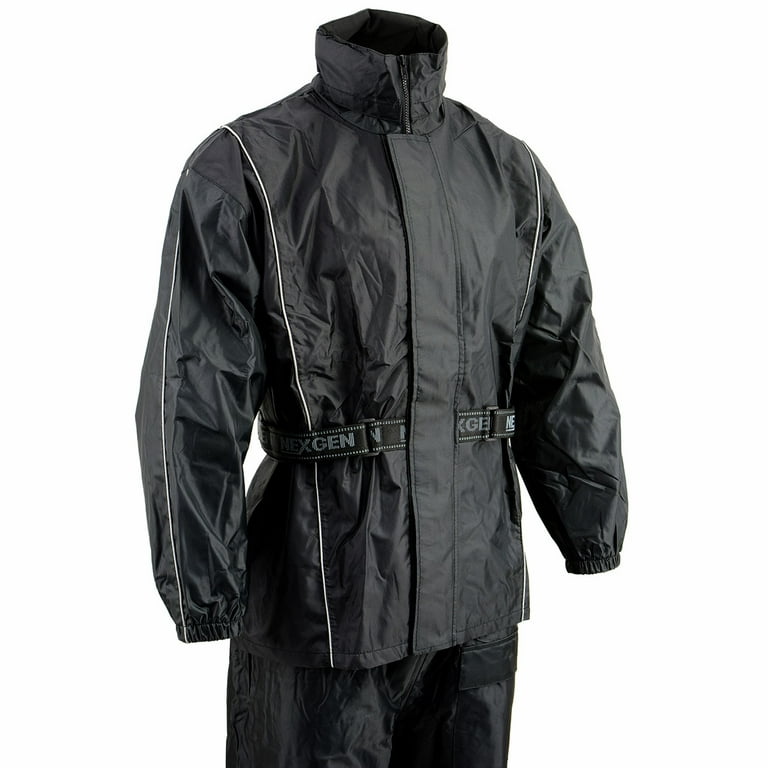 Milwaukee Leather Men's Reflective Heat Guard Waterproof Rain Suit Black  XX-Large