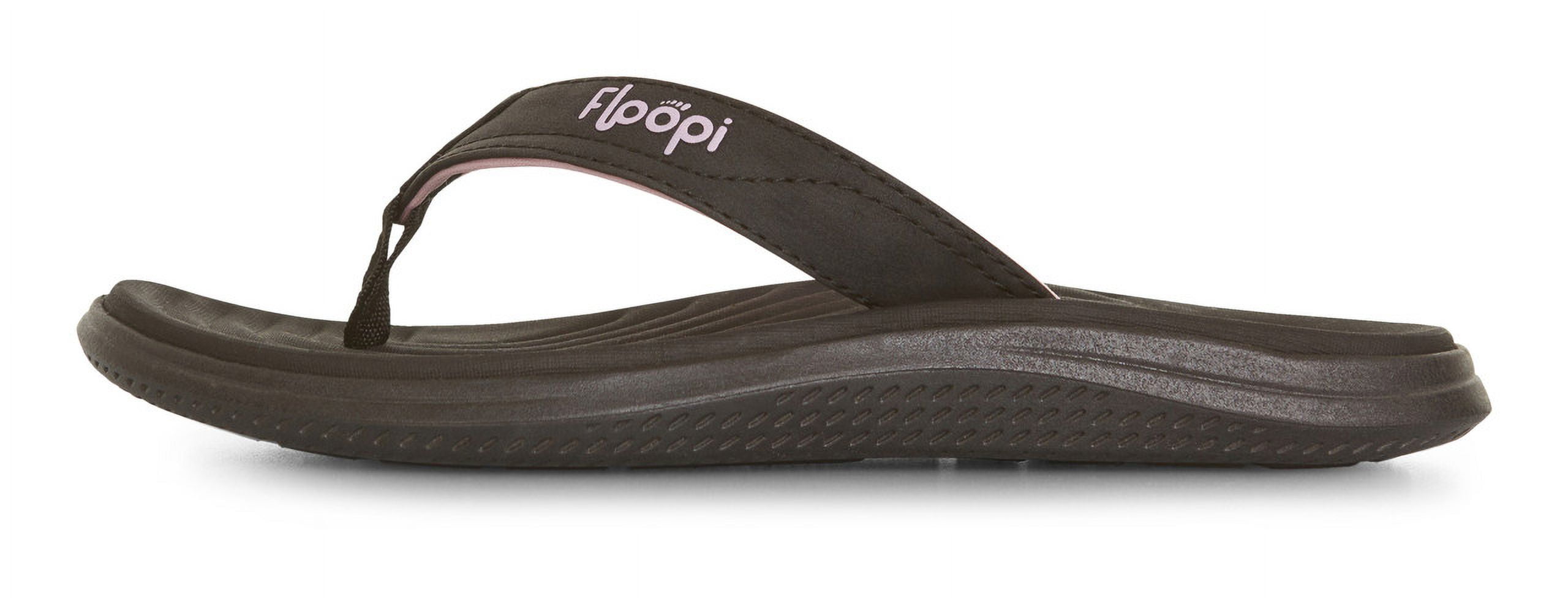 Flip Flops for Women Durable Memory Foam Textured Insole Sandals Ladies Beach Sandals with Indoor & Outdoor Anti Skid Soles, Color Black, Size 9