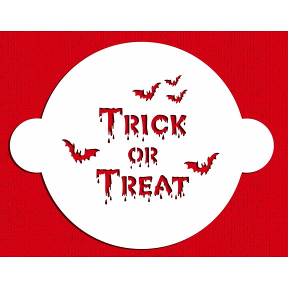Designer Stencils Halloween Trick or Treat Cake Stencil, Beige/semi-transparent