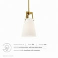 thumbnail image 5 of Modway Aspire Metal and Fabric Pendant Light in White and Satin Brass Finish, 5 of 7