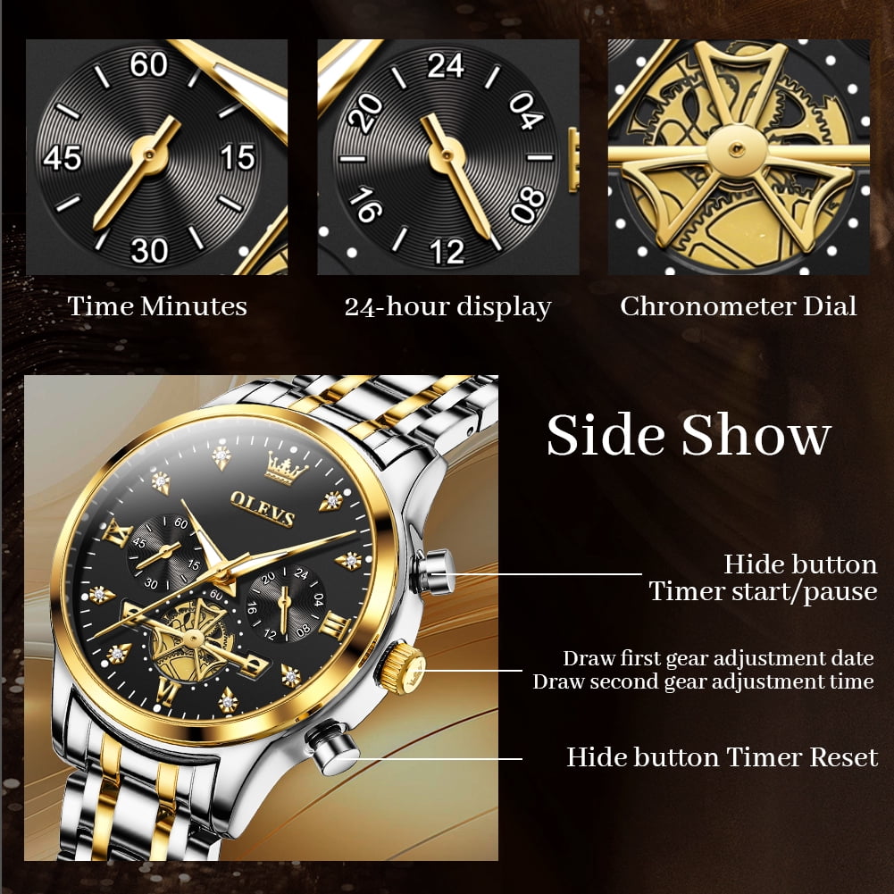 OLEVS Watches for Womens Business Luxury Casual Analog Quartz Diamond Stainless Steel Chronograph Waterproof Luminous ladies Watches Reloj Para Mujer Gold/White/Black/Blue
