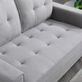 thumbnail image 5 of 3 in 1 Sleeper Sofa Couch Bed,Small Tufted Velvet Convertible Loveseat Futon Sofa Pullout Bed, with Storage Pockets Chaise for Living Room Apartment Lounge Foldable (Light Gray), 5 of 9