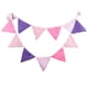 thumbnail image 1 of KAKOWELY Guirnalda de banderines triangulares de tela de algodón, ideal para fiestas de cumpleaños, eventos, festivales y decoración (rosa), 1 of 3