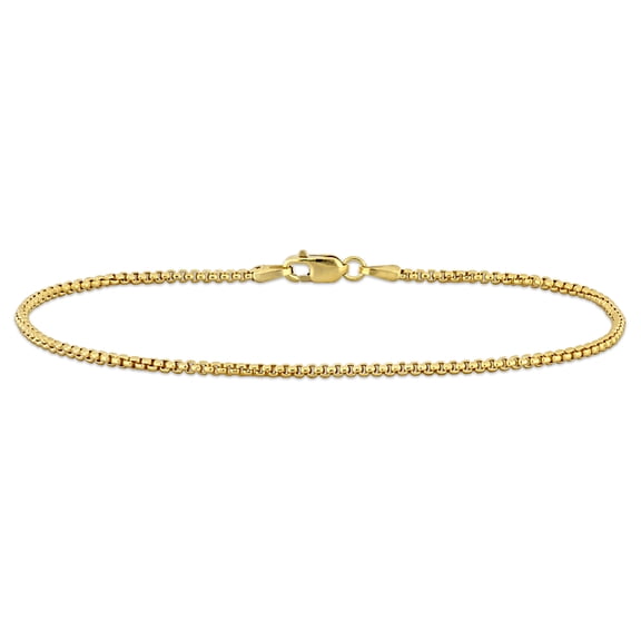 Everly Women's 1.6mm Fancy-Cut 10k Yellow Gold Round Box Link Bracelet