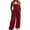 Wine #1, variant on Wide Leg Jumpsuits for Women Square Neck Smocked High Waist Baggy Jumpsuits Loose Fit Office Work Casual Daily Wear ,S