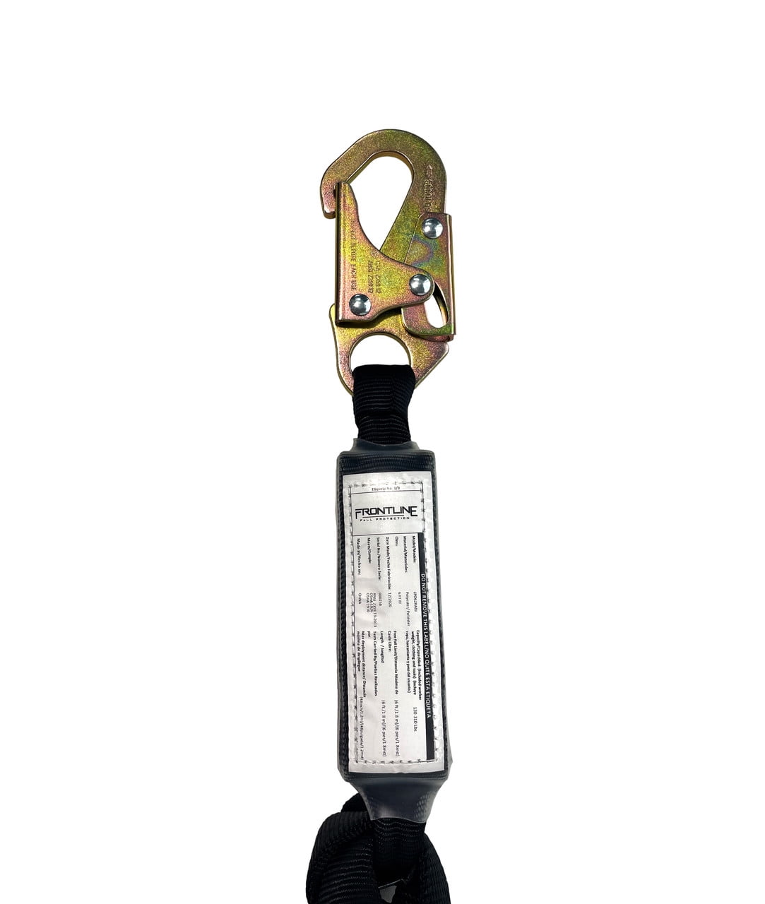 Frontline LPO62RADJ Combat 6' Tie-Back Double Leg Shock Absorbing Lanyard with Rebar Hooks
