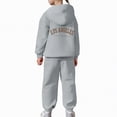 thumbnail image 4 of UAYOTSE toddler Outfits for Girls Sets Boys Long Sleeve Solid Warm Hoodie Pullover tops Pants Kids Sweat Suit Cute Girls' Fall Clothing Sets Grey,Sizes 3-4 Years, 4 of 7