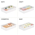 thumbnail image 3 of mDesign Plastic Stackable Organizer Container Bin Box, Hinged Lid - White/Clear, 3 of 7
