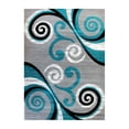 thumbnail image 2 of Masada Rugs Area Rug Modern Contemporary Design 1100 Turquoise Grey White Black (6 Feet X 9 Feet), 2 of 6