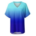 thumbnail image 4 of XIAfhje Women Oversized T Shirts Loose Plain V Neck Short Sleeve Tshirts Basic Summer Tops Casual Baggy Tops Blouse Gradient Printed Graphic Tee Shirts, 4 of 4