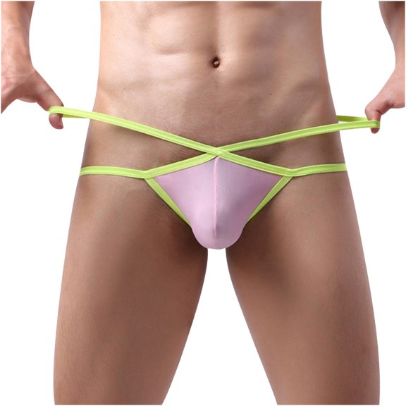 Ohufall Mens Underwear Fashion Ice Silk Panties Briefs Fashion Breathable Nylon Mesh Boxers Clearance