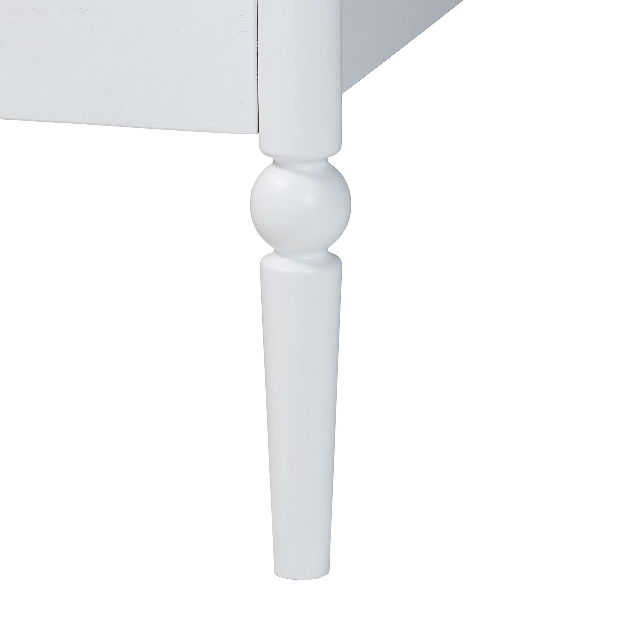 Baxton Studio Lucera Mid-Century Platform Bed, Queen, White