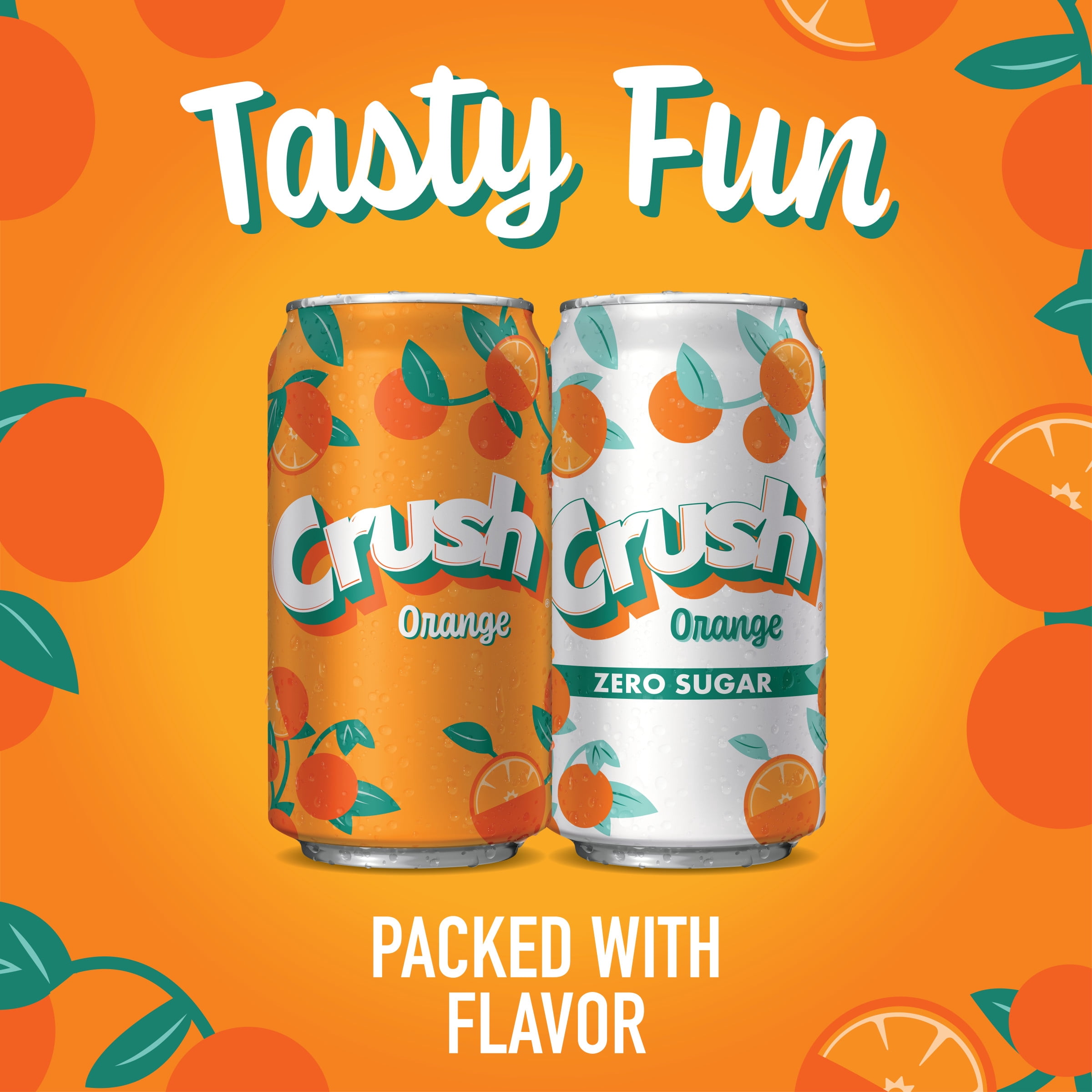Crush Caffeine Free Orange Soda Pop, 12 fl oz, 12 Pack Cans