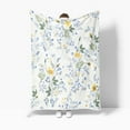 thumbnail image 3 of Spring Floral Throw Blanket, Blue and Yellow Watercolor Floral Throw Flannel Blankets for Couch Bed, Green Leaf Floral Green Botanical Plush Cozy Fuzzy Blanket 50" x 60", Super Soft Warm Blankets, 3 of 4