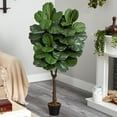 thumbnail image 3 of Nearly Natural 4.5' Fiddle Leaf Fig Artificial Tree (Indoor/Outdoor), 3 of 4