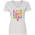 thumbnail image 3 of Inktastic Live Love Read Women's V-Neck T-Shirt, 3 of 5