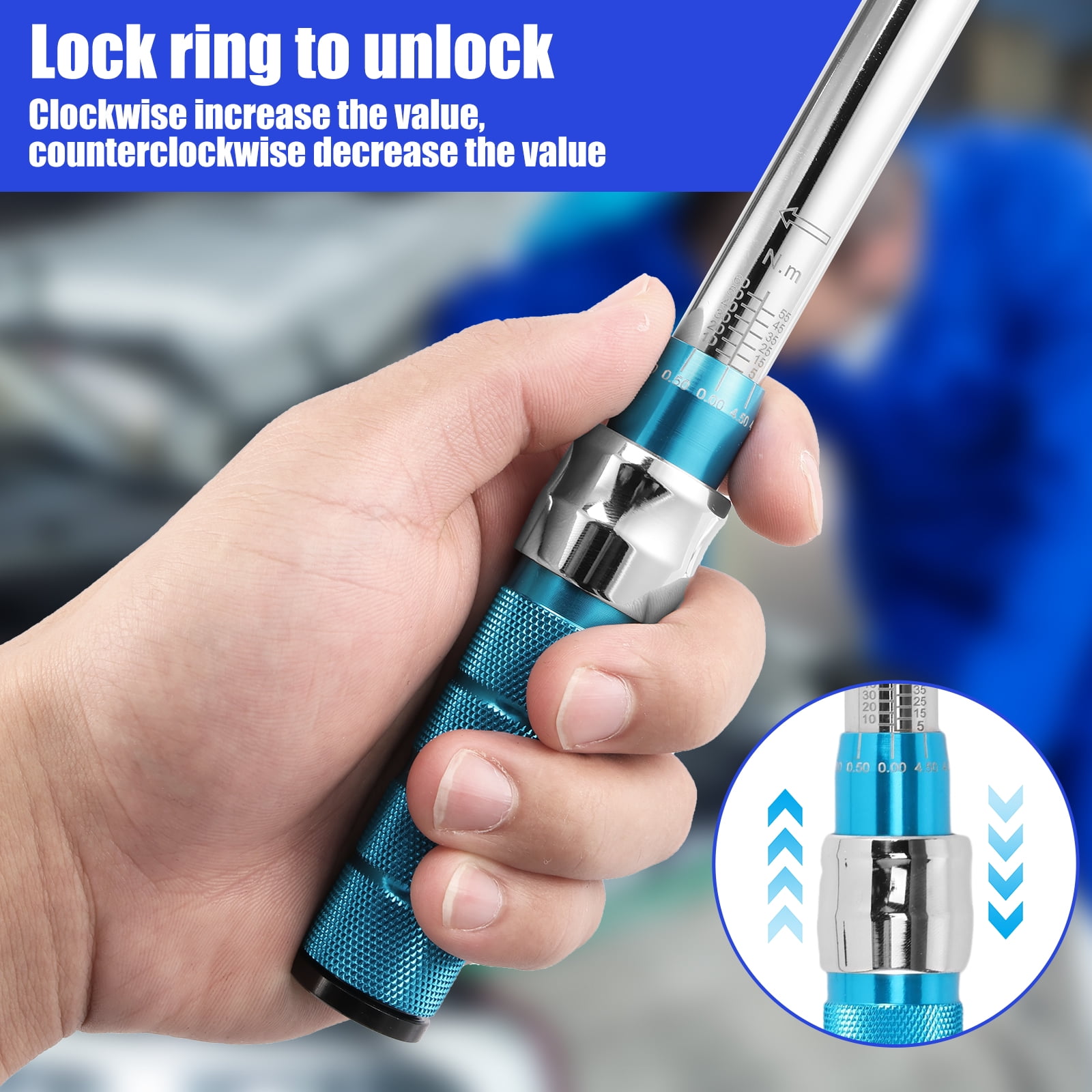 Open End Torque Wrench 5 to 60 Nm Adjustable Torque Wrench with Changeable Head and Click Safe Torque Wrench Tool Professional Torque Wrench Spanner for Refrigeration System