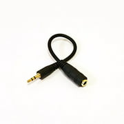 2.5mm Male to 3.5mm Female Headphone Jack AUX Audio Adapter Cable Cord (Black, 2pcs)
