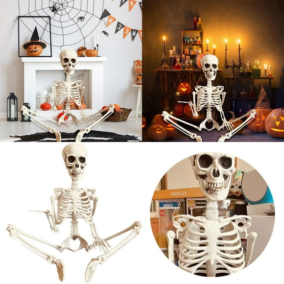 90cm Realistic Movable Skeleton For Halloween Home Party Scary Props Desktop Ornament For Living Room Garden Garden Sculptures Bowling Ornament Deer Statue Outdoor Solar Garden Decorations Large