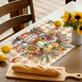 thumbnail image 5 of Fall Placemats Set of 4 Sunflower Vase Place Mats Thanksgiving Placemat Pumpkin Maple Leaves Orange Plaid Table Mats for Dining Kitchen Table Holiday Dinner Party Home Fall Decorations 13x19 Inch, 5 of 8