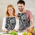 thumbnail image 3 of Black Paisley Pattern Apron-Garden Aprons for Women with Pockets-Cotton Linen Waterproof Kitchen Cooking Gardening Aprons Adjustable for Kitchen,Cooking,BBQ and Salon 33x27 Inch, 3 of 7