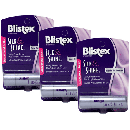 3 Pack Blistex Silk & Shine Lip Protectant Sunscreen Balm 0.13 Oz Each
