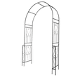 thumbnail image 5 of Zateety  Metal Garden Arch W55'' x H94.5'' Garden Arbor Trellis Climbing Plants Support Rose Arch Outdoor Arch Black, 5 of 6