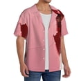thumbnail image 4 of Fotbe Puppy Peeking Through Pink print Short Sleeve Button Down Shirts for Men Casual Summer Beach Wrinkle Free Shirt-XX-Large, 4 of 7