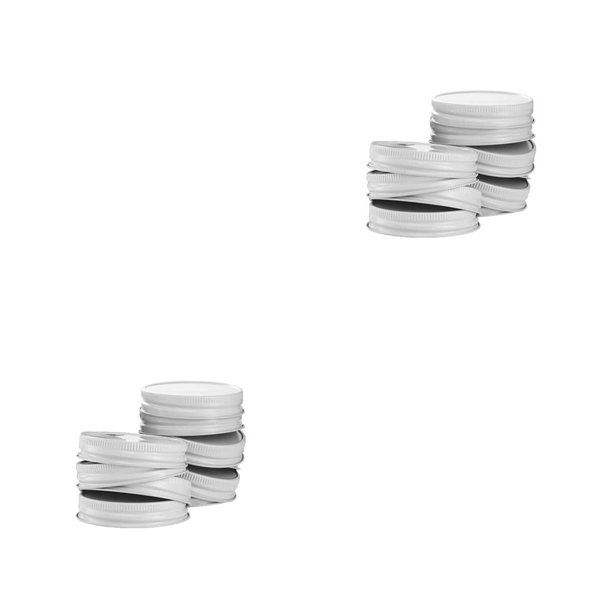 Bearachild 1 Juego de tapas de boca estándar, Material de hojalata ligero, tipo dividido, tapas duraderas para conservas, ampliamente utilizadas, Blanco 70MM 2Conjunto