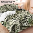 thumbnail image 3 of Orylavena US Dollar Bill Cash Print Microfiber Duvet Cover Set, Twin, 3-Piece, 3 of 8