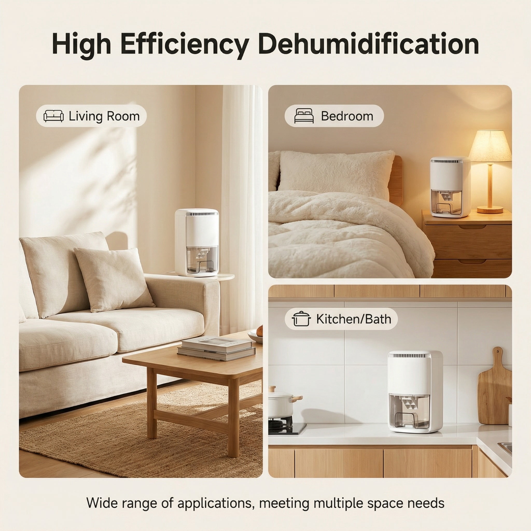 Zengdainm Dehumidifier, 40 OZ Small Dehumidifiers, Quiet with Auto Shut Off, Dehumidifiers for Bedroom (280 sq. ft), Bathroom, RV, Closet, White