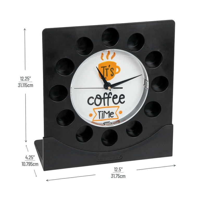 Mind Reader Anchor Coffee Pod Holder with Clock - 1 - Black Mind Reader Anchor Coffee Pod Holder with Clock - 1 - Black