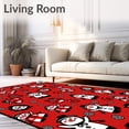 thumbnail image 2 of ODIKA 6'x9' Machine Washable Non-Slip Area Rug, Frosty Winter Wonderland Tartan Ensemble High Traffic Rug with Pad, Red, 732176, 2 of 8