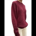thumbnail image 3 of Suéteres de Cuello Redondo para Mujer, de Punto , Suaves, Informales, Modernos, Clásicos, de Larga, para Otoño. Rojo Vino L, 3 of 7