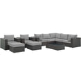 thumbnail image 2 of Modway Sojourn 10 Piece Outdoor Patio Sunbrella® Sectional Set, Multiple Colors, 2 of 10