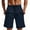 Navy, variant on Hvot&aat Men's Casual Multi-Pocket Zipper Half shorts Pants Drawstring Tie-Front Fitted Pants Straight Shorts